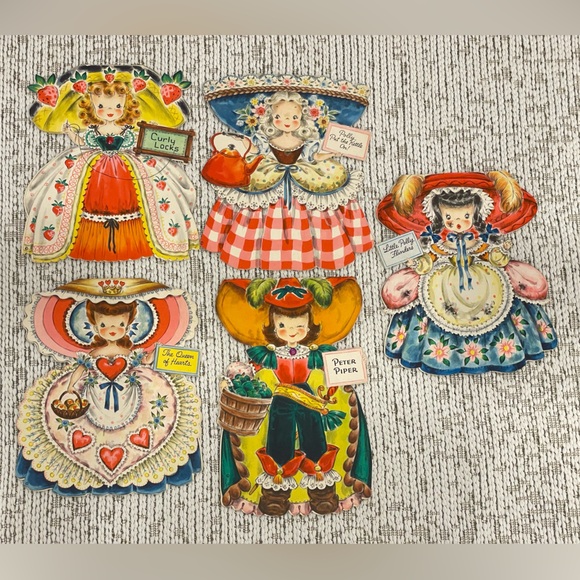 Vintage Hallmark collectible paper doll Cards Lot of 5 Land Of Make Believe - Picture 1 of 9